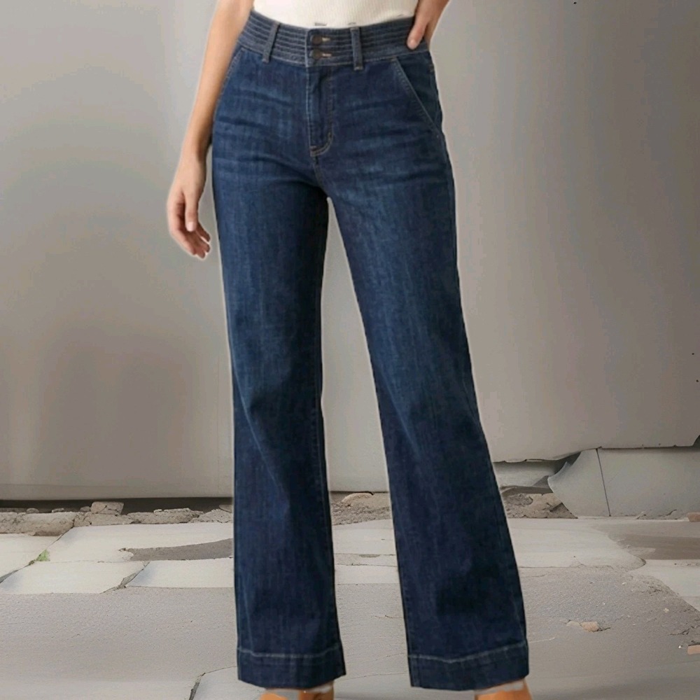 Laura Ashley Womens Jeans Size 8 / 29 Blue High Rise Bond Bootcut NWT MSRP $99